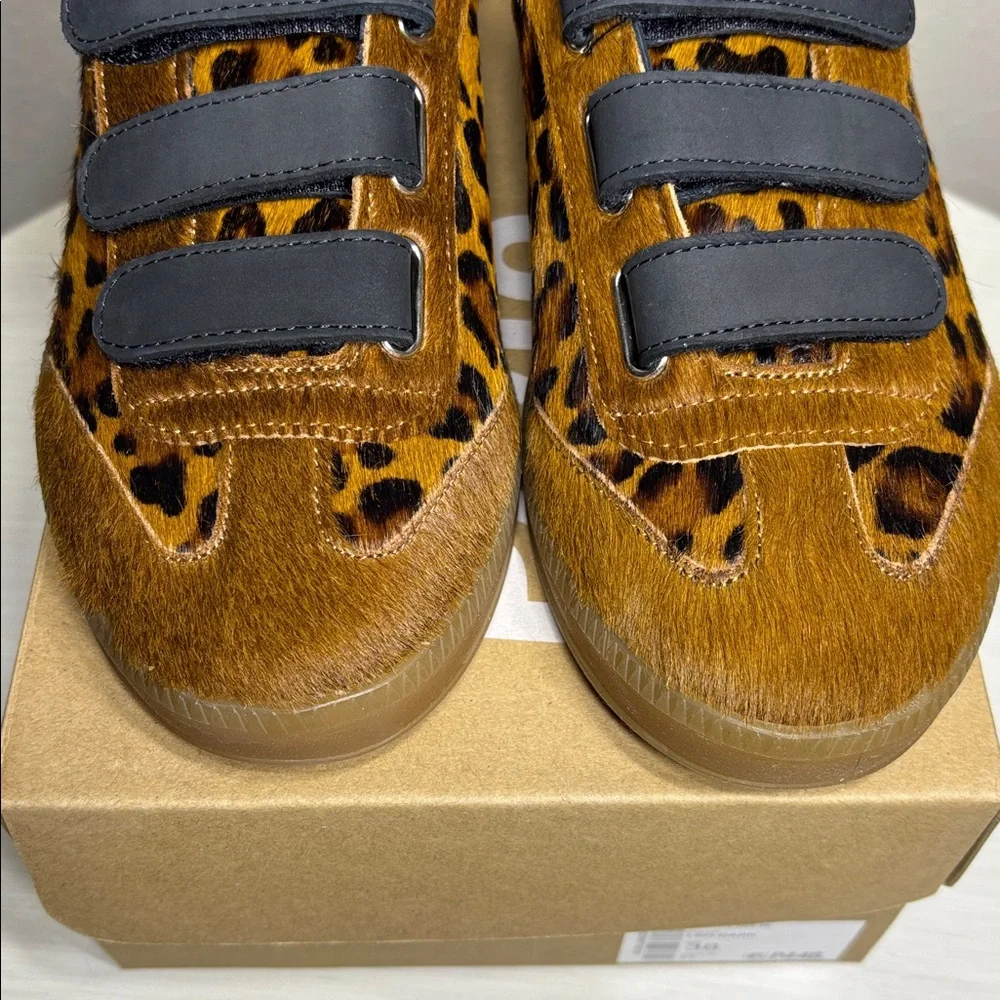 NIBox P448 Capri 2 Leo Dark Leopard Calf Hair Velcro Sneakers Size 38 - Picture 9 of 13